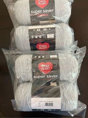 Red Heart Super Saver Jumbo Yarn - Light Gray (4 skeins)